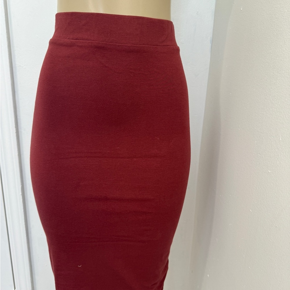 Zenana Outfitters Red Pencil Skirt